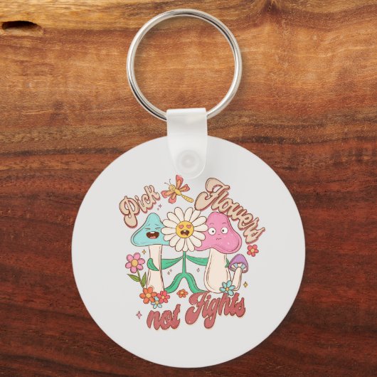 Porte-clés Pensée Positive - Des Fleurs De Choix, Pas Des Com (Recto)