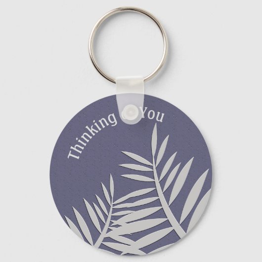 Porte-clés Penser à vous Purple Leaf Silhouette amitié (Recto)