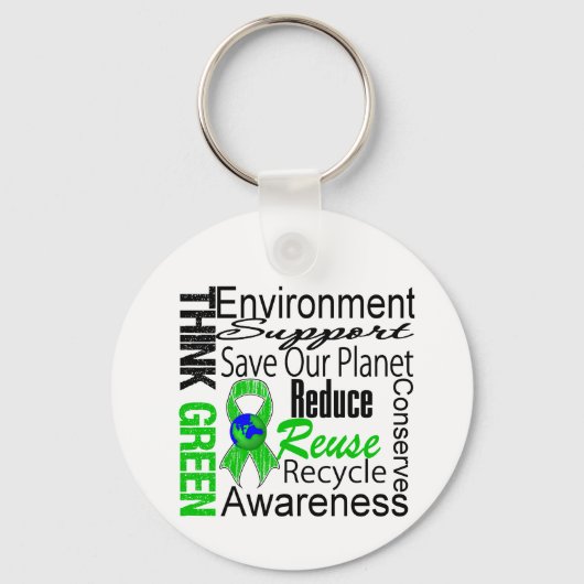 Porte-clés Pensez à l'environnement écologique Collage (Recto)