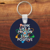 Porte-clés Pensez comme un proton et restez positif (Recto)