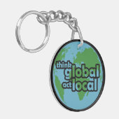Porte-clés Pensez global agissez local (Devant gauche)