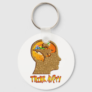 Porte-clés Pensez heureux