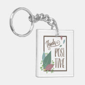 Porte-clés Pensez motivation positive plume boho (Devant gauche)