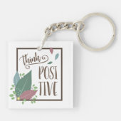 Porte-clés Pensez motivation positive plume boho (Dos)