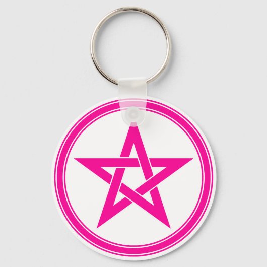 Porte-clés pentacle rose (Recto)