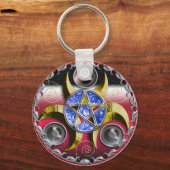 Porte-clés pentacle triple lune (Recto)