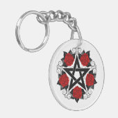 Porte-clés Pentagramme aux roses rouges (Devant gauche)