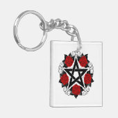 Porte-clés Pentagramme aux roses rouges (Devant gauche)