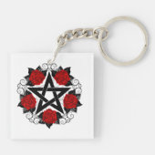 Porte-clés Pentagramme aux roses rouges (Dos)