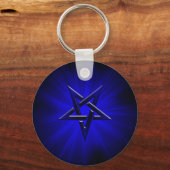 Porte-clés Pentagramme bleu inversé (Recto)