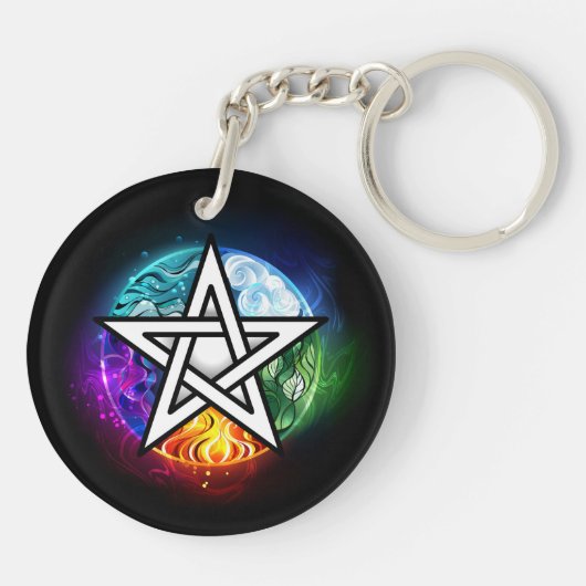 Porte-clés pentagramme du Wiccan (Dos)