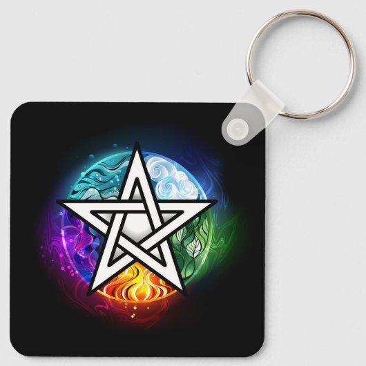 Porte-clés pentagramme du Wiccan (Dos)