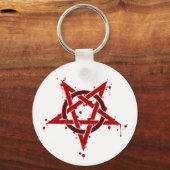 Porte-clés Pentagramme tacheté Satanique rouge (Recto)