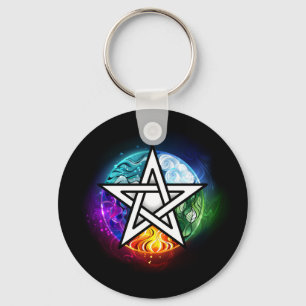 Porte-clés pentagramme wiccan