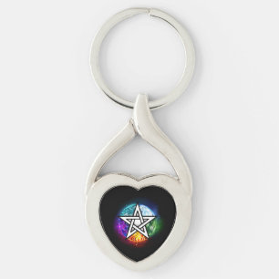 Porte-clés pentagramme wiccan