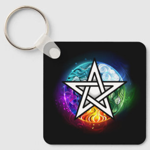 Porte-clés pentagramme wiccan