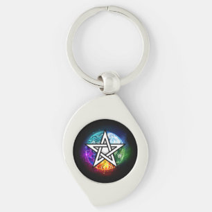 Porte-clés pentagramme wiccan
