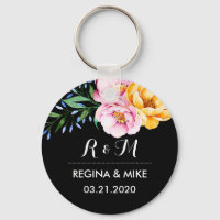 Peonies Fleur Printemps Mariage Monogramme