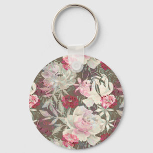 Porte-clés Peonies rose rose fleurs fleurs jardin fleurie bou