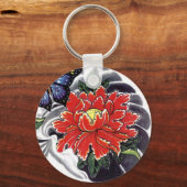 Porte-clés Peony Flower design japonais tatouage (Recto)