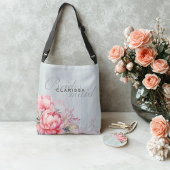 Porte-clés Peony Sage Botanics | Fleurs roses et acrylique do