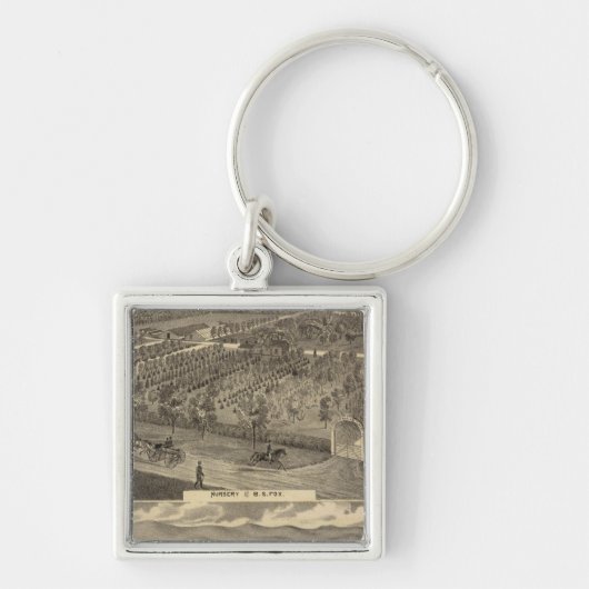Porte-clés Pépinière de renards, res, verger (Devant)