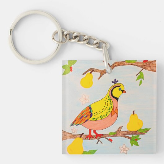 Porte-clés Perdrix dans un arbre à poires (Devant)