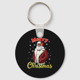 Porte-clés Père Noël afro-américain Noël Cool Black X-mas