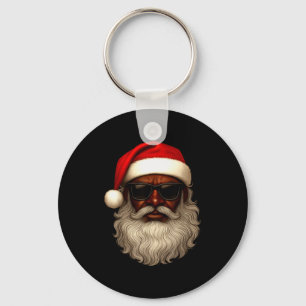 Porte-clés Père Noël afro-américain Pyjama de Noël Cool Noir