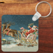Porte-clés Père Noël Antique Sleigh Reindeer (Verso)