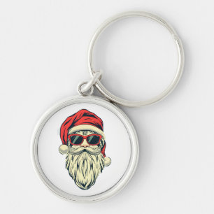Porte-clés Père Noël avec des lunettes