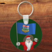Porte-clés Père Noël Avec Drapeau De L'Alberta CDN (Recto)