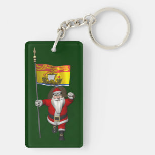 Porte-clés Père Noël Avec Drapeau Du Nouveau-Brunswick CDN