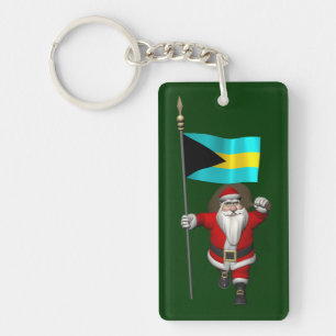 Porte-clés Père Noël Avec L'Enseigne Des Bahamas