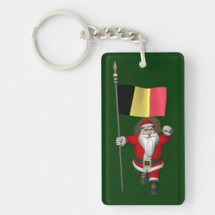 Porte-clés Père Noël Avec L'Ensigne De Belgique