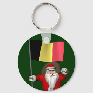 Porte-clés Père Noël Avec L'Ensigne De Belgique