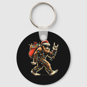 Porte-clés Père Noël Bigfoot lumières de Noël Rock drôle Sasq