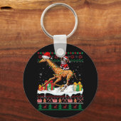 Porte-clés Père Noël Chihuahua équitation Giraffe Sweater de  (Recto)