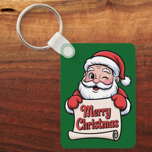 Porte-clés Père Noël Clin d'Œil 🎅 "Merry Christmas" (Recto)