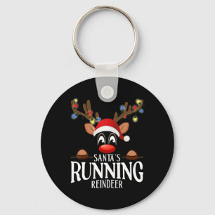 Porte-clés Père Noël Courir Des Rennes De Rennes Drôle Jeu De