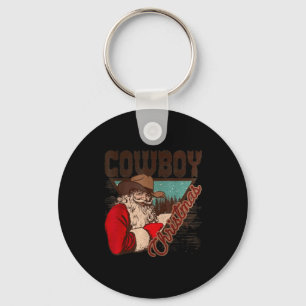 Porte-clés Père Noël Cowboy Joyeux Noël Western Country