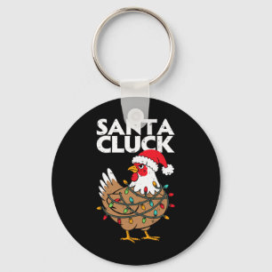 Porte-clés Père Noël de Noël au poulet drôle de vacances Homm