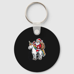 Porte-clés Père Noël de Noël chevauchant une licorne - Filles