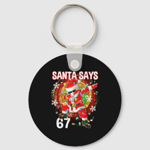 Porte-clés Père Noël de Noël Dit 67 Six Sept Mème Drôle Joyeu