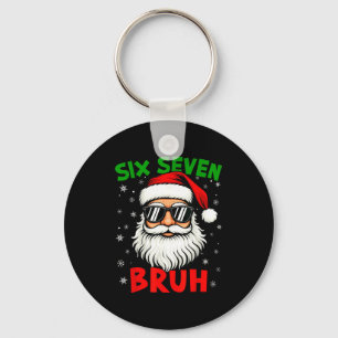 Porte-clés Père Noël dit six sept 6 7 Mème Gen Z Alpha Bruh N