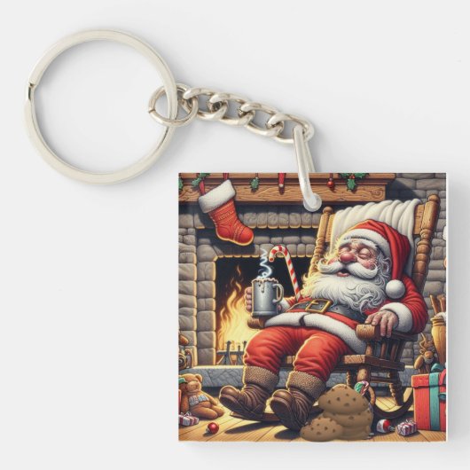 Porte-clés Père Noël dort Noël (Devant)