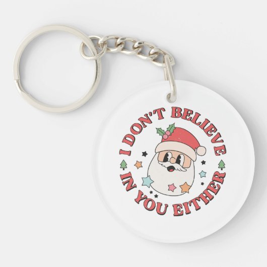 Porte-clés Père Noël drôle de Noël (Devant)