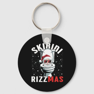 Porte-clés Père Noël drôle de toilette Skibidi Rizzmas Elépha