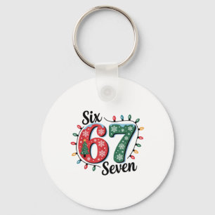 Porte-clés Père Noël drôle dit six sept Noël 67 Meme Xmas