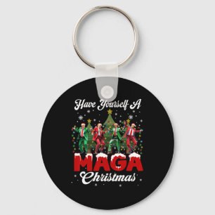 Porte-clés Père Noël drôle Trump Joyeux M.a.g.a Ch